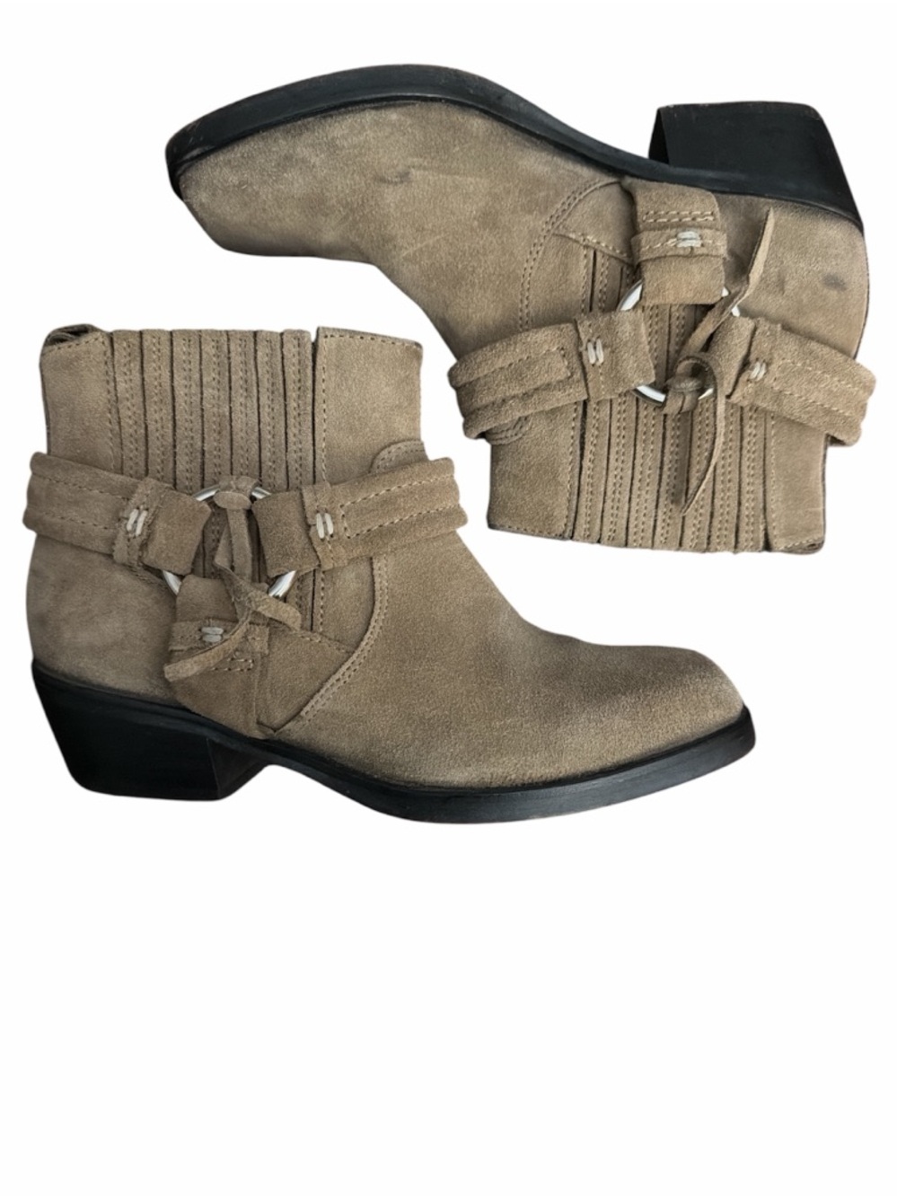 Diesel Harness Taupe Suede Western Ankle Boot Women’s Size 36 EU Coastal Cowgirl